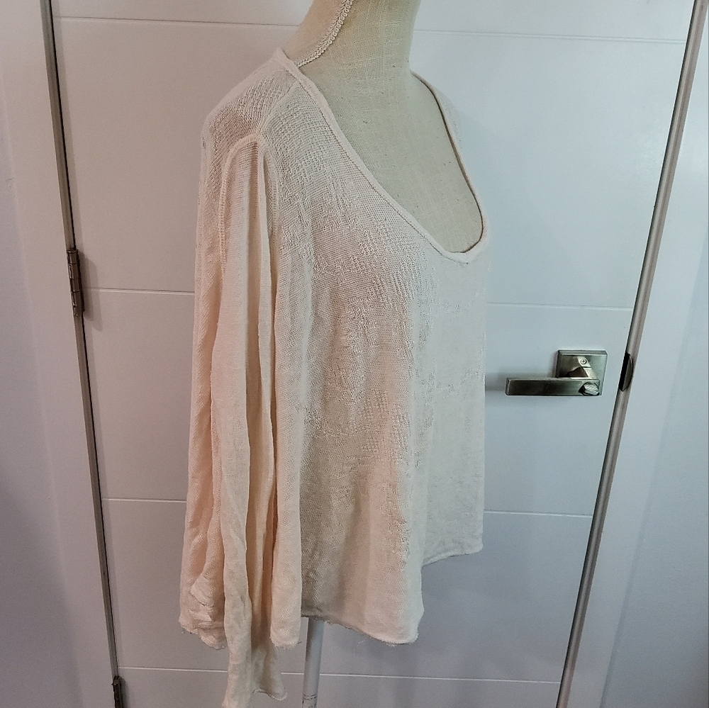 Free People Linen Blend Oversize Knit Sweater Size S